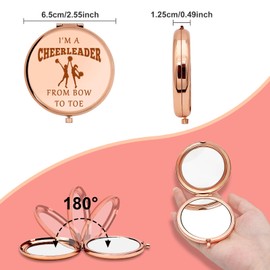 Cheerleader Gifts for Girls Compact Mirror Cheerleading Gifts Cheer Team Gift Thank You Appreciation Gift for Cheer Sister Friendship Birthday Gifts Folding Makeup Mirror Christmas Graduation Gift