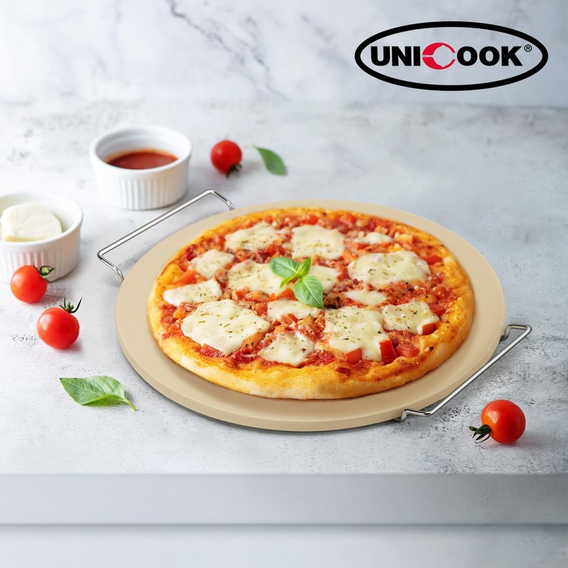 Unicook Round Pizza Stone for Oven and Grill 16 Inch,