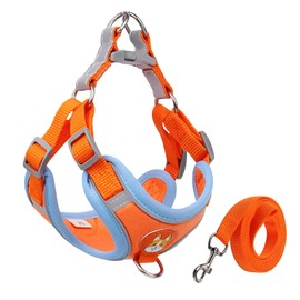 Dog Harness Breathable Sport Harness Mid Cats Harness Secure with Hook & Loop, Small Dog Harness and Leash Set, Reflective Dog Vest Harness, Dog Harness for Small Dogs and Medium Size Dog