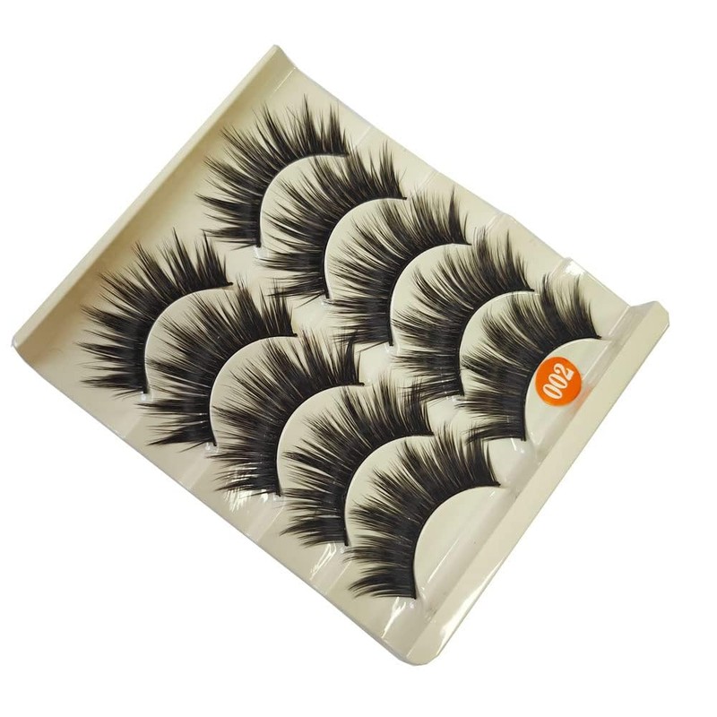 5 Pairs Black Thick Makeup Natural False Eyelashes Eye Lash
