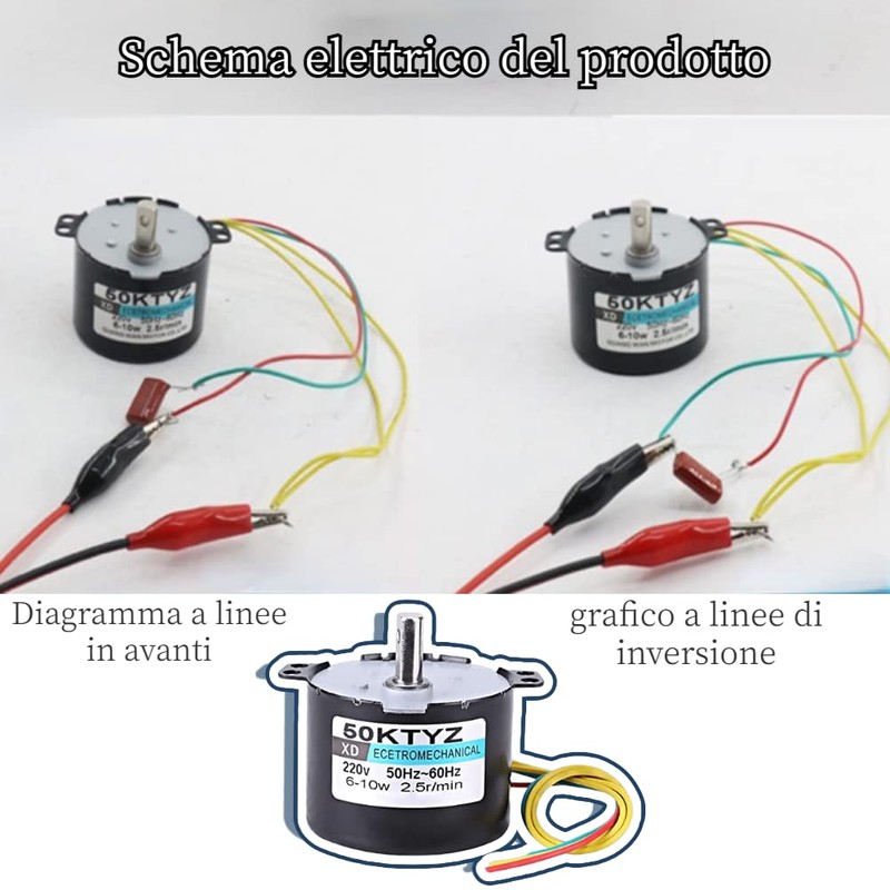Pyramid Motor 230V, 50KTYZ AC 220V 10W 0.5A, Quiet Permanent