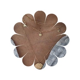 Allereya Layered Coin Disc Chain Necklace Gold Sequins Dangle choker Hammered Coin Vintage Disc Pendant Necklace Thin Satellite Chain Necklace Jewelry for women and Girls