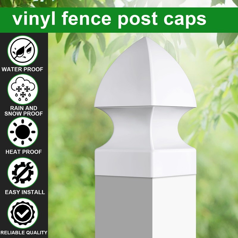 Lothee 6 Pcs Vinyl Post Cap Gothic Post Caps Decking