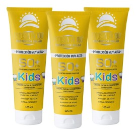 Tri Pack Protector Solar Fotosun Niños Facial Corporal Aroma Piña Coco 125