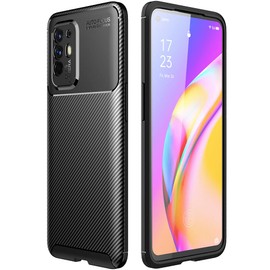 TECHGEAR Carbon Fibre Case for Oppo A94 5G [CarbonFlex Case] Flexible, Shockproof, Ultra Slim, Soft TPU Protective Shell Cover with Carbon Fibre Detailing Designed For Oppo A94 5G