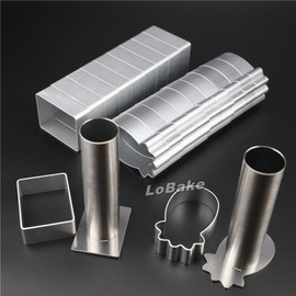 LoBake 2 units Pineapple and rectangle shape aluminium small biscuit mold with stainless steel press stamp fondant cookie molds
