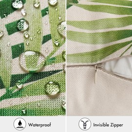 MIULEE 4 Pack Cushion Covers Outdoor Waterproof Throw Pillow Cover Home Pillow Case Pillowcases for Tent Park Bed Sofa Chair Bedroom Decorative Balcony 40x40cm 16x16inch Green