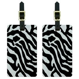 Graphics & More Zebra Print Black Luggage Tags Suitcase Carry-on Id, White