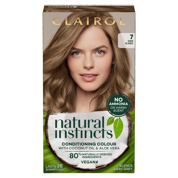 Clairol Natural Instincts Semi-Permanent No Ammonia Hair Dye, 7 Dark Blonde