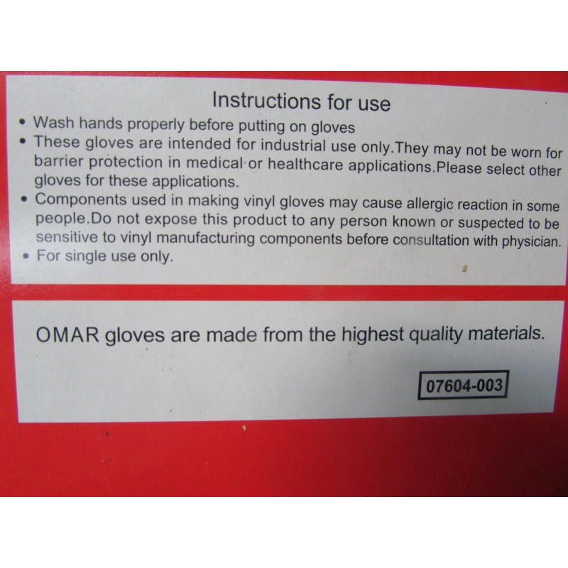 OMAR 100 Small Vinyl Gloves Powder Free Disposable Premium Food
