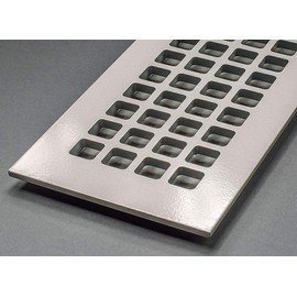 Reggio Register Square Series 2.25" x 10" Grille with Mounting Holes, Silver Aluminum - Made in USA | G412-ASH