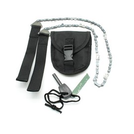 TMAX Pocket Chainsaw 24 Inch Long Chain & FREE Fire Starter Best Compact Folding Hand Saw Tool for Survival Gear, Camping, Hunting, Tree Cutting or Emergency Kit