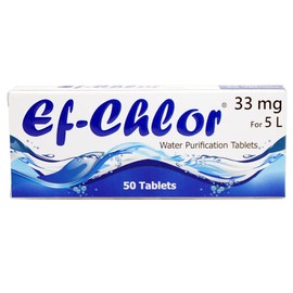 Ef-Chlor 33 mg Water Purification Tablets – Treats 4–5 litres per Tablet | Essential for Travel, Camping, Hiking, Rainwater & Emergency Use | Pack of 100 Tablets