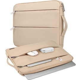 Voova Laptop Sleeve Carrying Case 15.6 16 Inch,Slim Computer Cover Bag Compatible with MacBook Pro 15/16, Dell xps 15,15-16 Inch HP Dell Asus Acer Laptop, Apricot