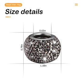 Osilly Car Bling Headrest Collars, 4 Pcs Car Head Rest Collars Rings Decoration, Rhinestone Crystal Diamond Interior Accessories for Auto Head Rest, Crystal Charms for Car SUV Truck (Bright Black)