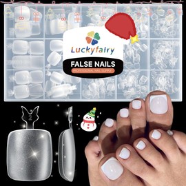Luckyfairy Toe Nail Tips Big Wide Squavol Toe Nails Full Cover Matte Fake Toe Nails Soft Gel x Toe Nail Tips Square Round Toe Nail Clear Toe Gel x Nails Soak Off 360pcs 15 Sizes For Salon DIY