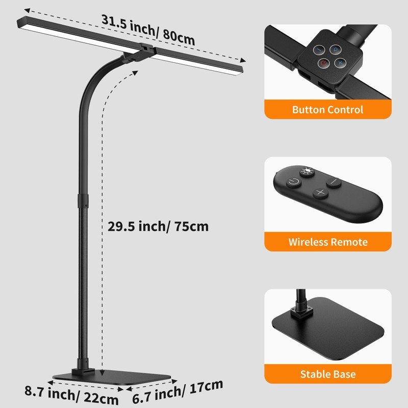 Kaulsoue Desk Lamp Architect Task Dual Head Modern Flexible Gooseneck