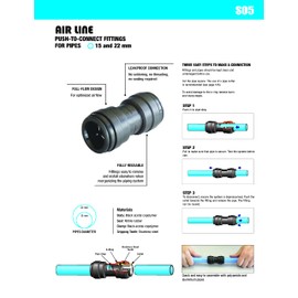TOPRING 05.335 AIR LINE Compressed Air Push-to-Connect Piping System for Nylon or Aluminum Pipes, Mounting Clip for Rigid Pipes, 28mm, Pack of 10, Series 05