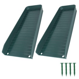 Gutter Downspout Splash Block,16.3"Drain Gutter Guard Diverter,Gutter Downspout Extensions for Water Drainage, Fixable Down Spout Drain Trays,Drainage to Protect House Foundations (2PC Green)