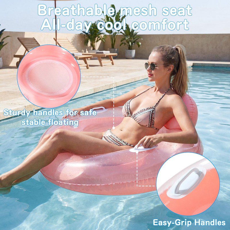 FindUWill Inflatable Pool Floats Chairs for Adults,2 Pack Pool Lounge