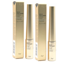 The Face Shop Gold Collagen Liquid Eyeliner x2 Black / 더페이스샵 골드 콜라겐 리퀴드 아이라이너x2개 블랙