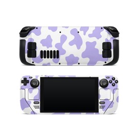 ZOOMHITSKINS Steam Deck Skin, Compatible with Steam Deck Skins, Cute Cow Skin Purple Pastel Milky Lovely, Protective Skin Wrap Set for Valve Steam Deck Accessories, Durable, Glitter Overlaminate