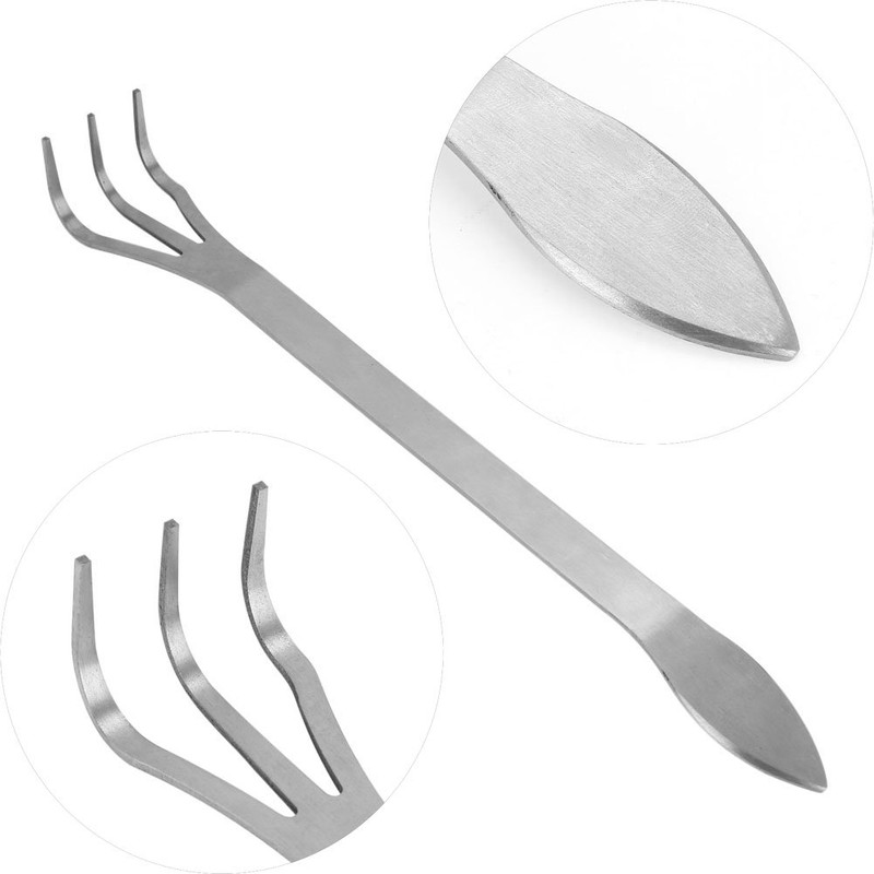 Eboxer Stainless Steel 3 Prong Root Rake Pick Set, Bonsai