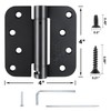Automatic Self-Closing Door Hinges Black Matte 4 Inch x 4",Spring
