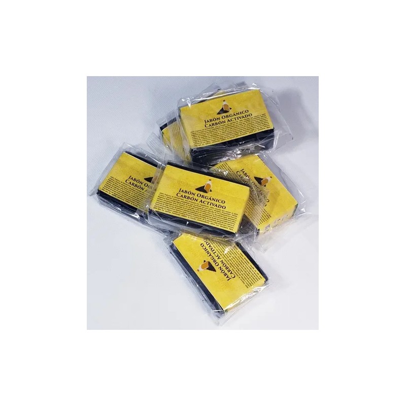 10 Jabones En Barra Orgánico Con Carbón Activado 120 Gr