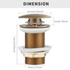 WOMAO Antique Brass Finished Sink Drain Fitting Pop-Up Drain Valve