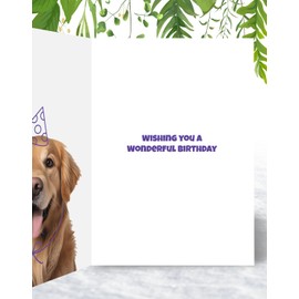 Golden Retriever Birthday Card for Men and Women - Superhero Design - A5 Size with Envelope