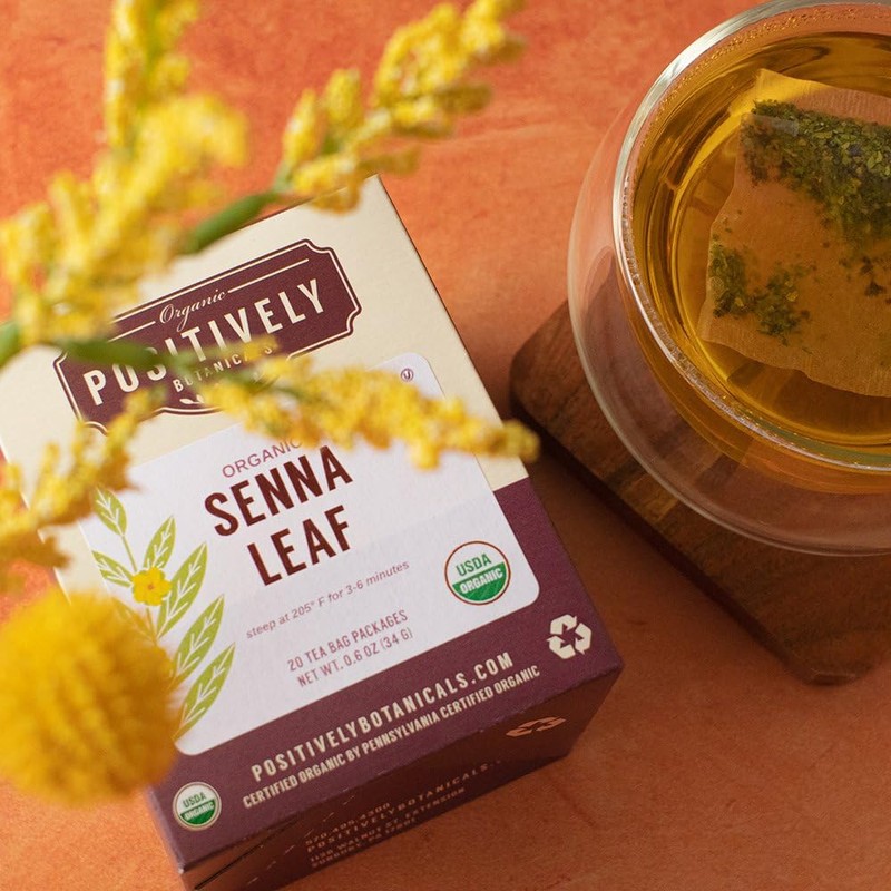 Organic Positively Botanicals Company, Senna Leaf Herbal Tea Bags, 20