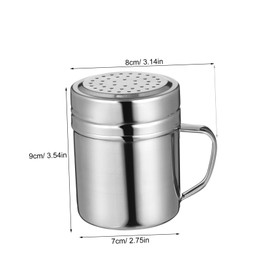 CORHAD 2 Pcs Stainless Steel Shaker Condiment Flavoring Container with Oversized Handle Rustproof and Design for Home Cafe and Restaurant Use
