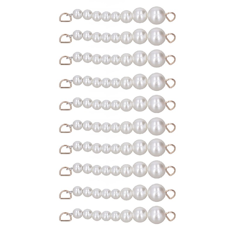 10Pcs Pearl Shoe Chains Polished ABS Resin Metal Buckle Widely