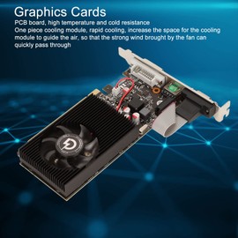 Dilwe Tarjeta Gráfica para Juegos GT730 de bajo Perfil, 4GB GDDR3 Tarjeta Gráfica de bajo Perfil con Ventilador único 128bit 700 MHz/2668 MHz con Placa PCB Interfaz VGA, HDMI, DVI para GT730 4G128bit