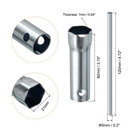 TA-VIGOR 3Pcs Spark Plug Socket Wrench Set, Double-Ended Spanner with T-Handle Bars Carbon Steel Ignition Tool Kit for Auto Motorcycle Tiller (16mm, 17/19mm, 21mm)