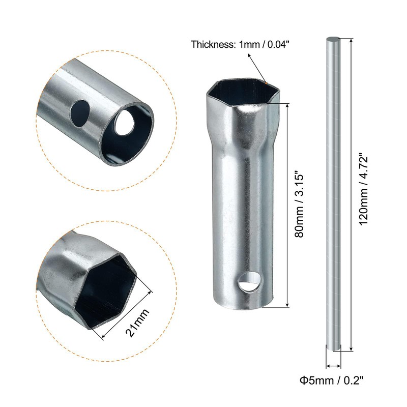 TA-VIGOR 3Pcs Spark Plug Socket Wrench Set, Double-Ended Spanner with
