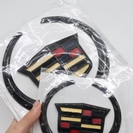 Unbranded Color&Black Front Grille & Rear Trunk Lid For Escalade ATS CTS STS Emblem Badge