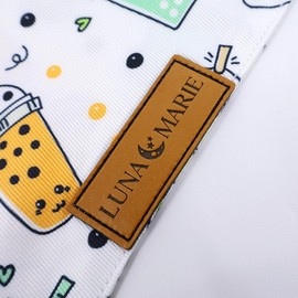 LunaMarie - Luxury Pet Birthday Bandanas -Premium & Silky Poly Fabric | 100% Handmade | Custom Shape Dual Layered (Boba, Large)