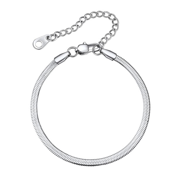 Bestyle Women's Snake Bracelet Stainless Steel Charm Hand Chain, Width