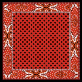 Lorenzo Cana Neckerchief for Boys Elaborately Printed Scarf Made of 100% Silk, 70 cm x 70 cm, Harmonious Colours, Red/Black 8905233, black