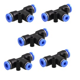 sourcingmap 5 Pcs 6mm to 4mm Quick Joint Air Pneumatic T Shaped Push in Fittings