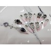 Black+Pink Handmade Nail Tips ✨ - Long Almond / 블랙+핑크