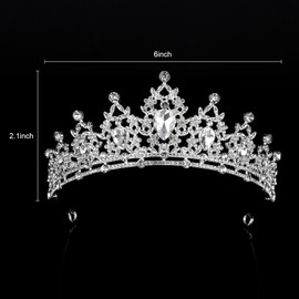 ANBALA Silver Crown and Tiaras Princess Crown Birthday Crown for Girls Tiaras for Prom, Wedding