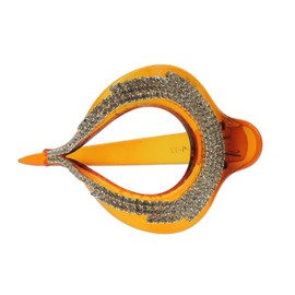 Damen Crystal Diamante 13cm großes ovales Haar Concorde Haarklammer Braun