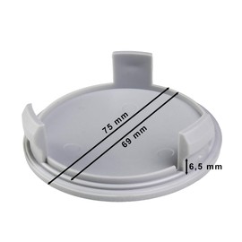 LST 4 x wheel hub caps, trim, silver metallic, 75 mm, cover cap
