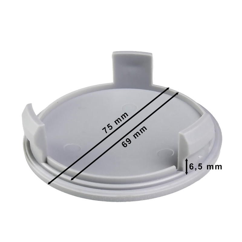 LST 4 x wheel hub caps, trim, silver metallic, 75