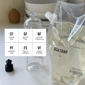Public Goods Natural Dish Soap | Kitchen Soap | Plant-Based & Vegan Friendly | Clear Dish Detergent Liquid | Concentrated | Made in USA | Mandarin Basil | 34 Fl Oz Refill