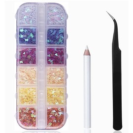My Beauty [Self Nail Set] Colored nail parts + nail tweezers + stone picker, 1 set, option 5 + nail tweezers + stone picker / 마이뷰티 [셀프 네일 세트] 컬러 네일 파츠+ 네일 핀셋 + 스톤피커, 1세트, 옵션5 + 네일핀셋 + 스톤피커