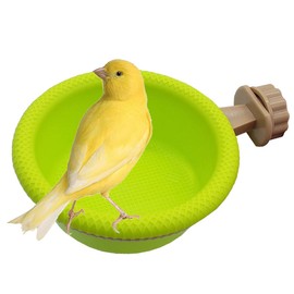Multi-Function Caged Bird Bath Bird Cage Parrot Supplies Bathing Tub for Canary Finch Budgerigar，Perch Stand(4.5")